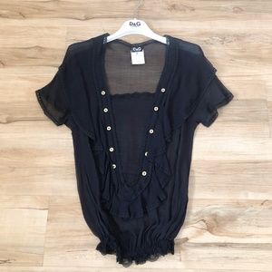 D&G Dolce Gabbana chiffon top in black